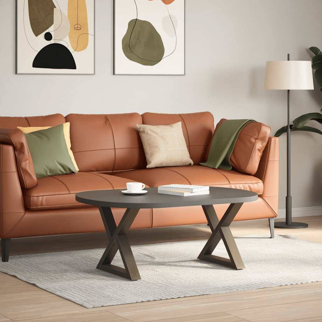 vidaXL Couchtischbeine 2 Stk. Naturstahl 60x(42-43,3) cm Stahl