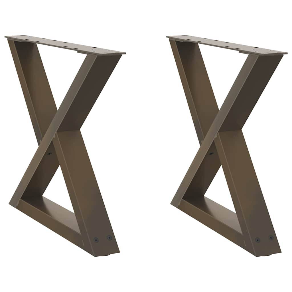 vidaXL Couchtischbeine 2 Stk. Naturstahl 60x(42-43,3) cm Stahl