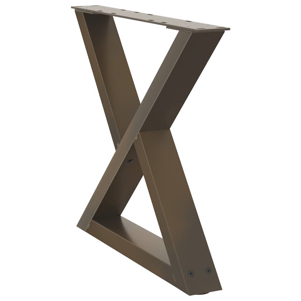 vidaXL Couchtischbeine 2 Stk. Naturstahl 60x(42-43,3) cm Stahl