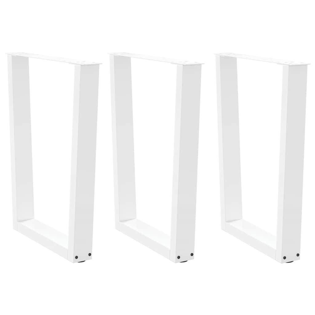 vidaXL Esstisch Beine V-Form 3 Stück Weiß 70x(72-73,3) cm Stahl