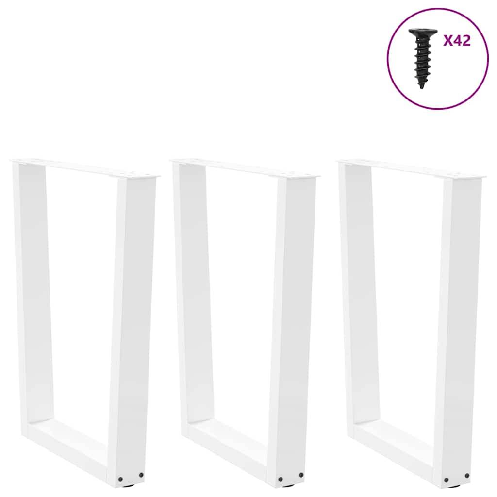 vidaXL Esstisch Beine V-Form 3 Stück Weiß 70x(72-73,3) cm Stahl