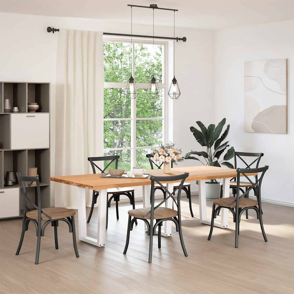 vidaXL Esstisch Beine V-Form 3 Stück Weiß 70x(72-73,3) cm Stahl