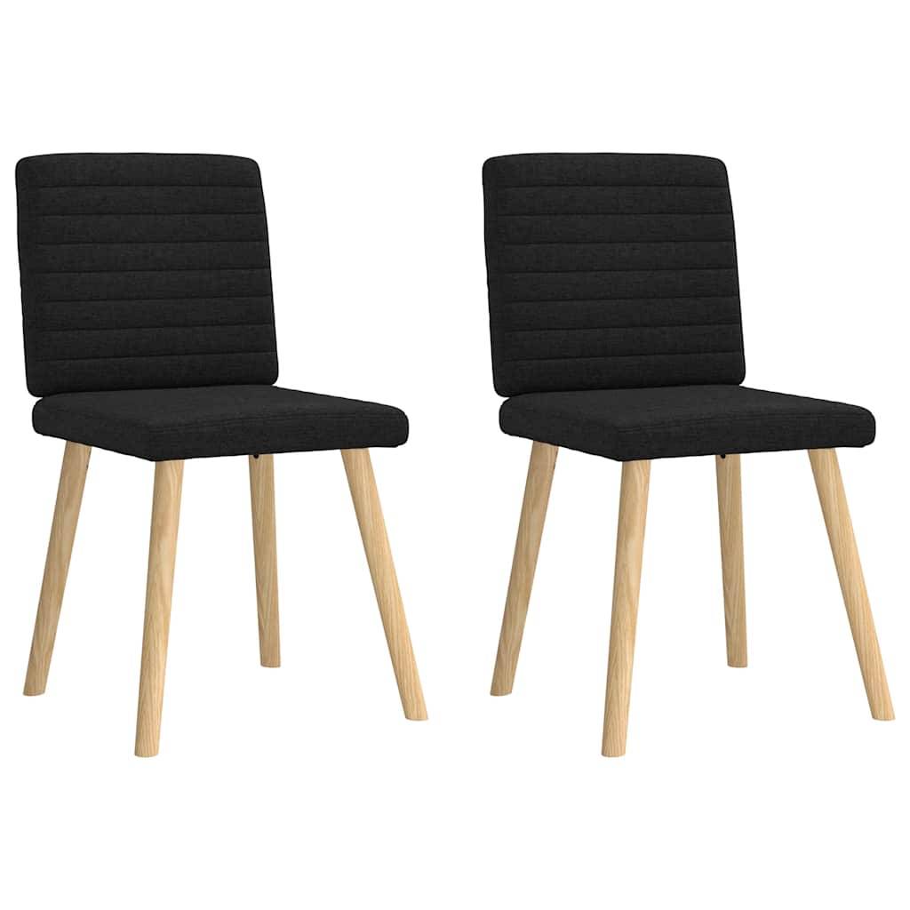 vidaXL Esszimmerstühle 2 Stk. Schwarz Stoff