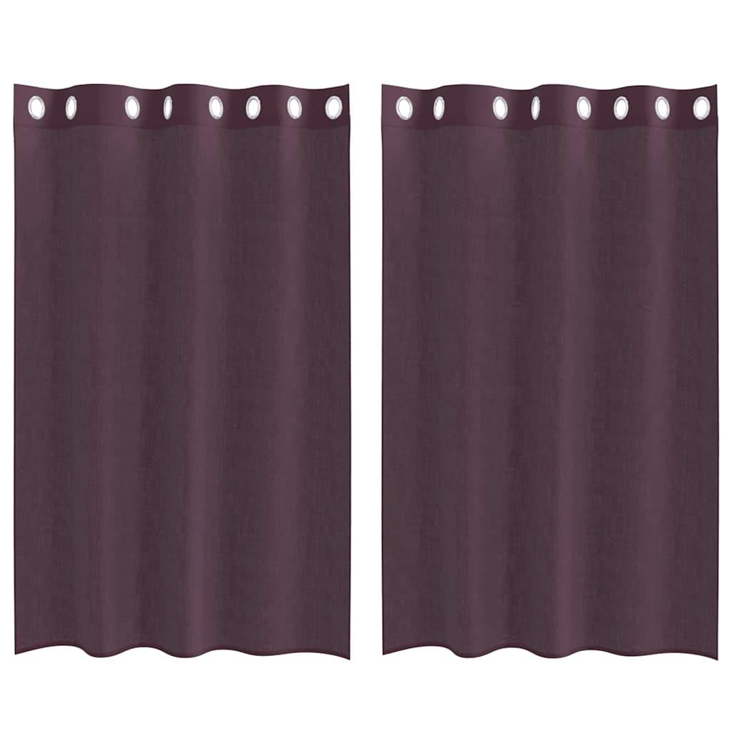 vidaXL Voile Vorhänge mit Ösen 2 Stk. Lila 140x175 cm
