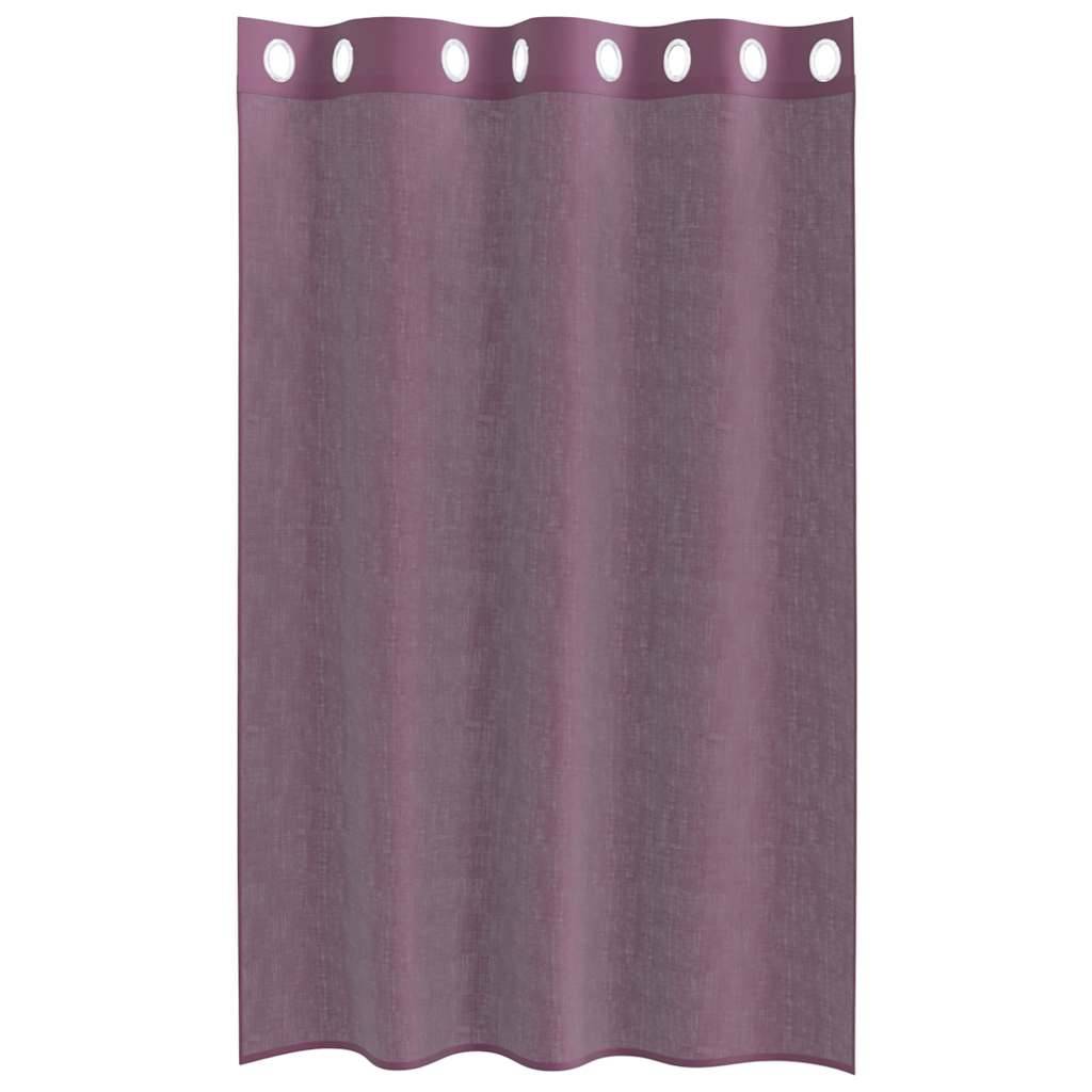 vidaXL Voile Vorhänge mit Ösen 2 Stk. Lila 140x175 cm
