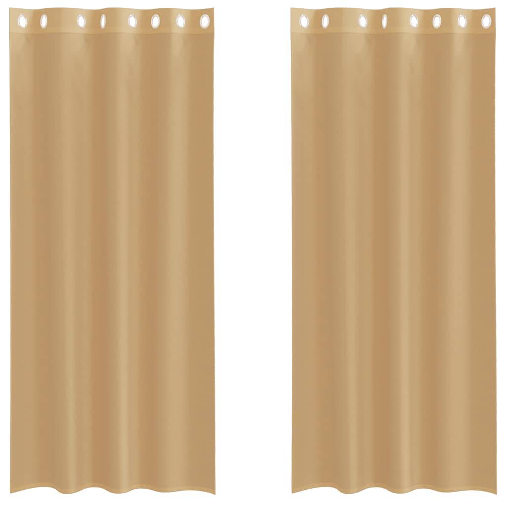 vidaXL Voile Vorhänge mit Ösen 2 Stk. Sandfarbe