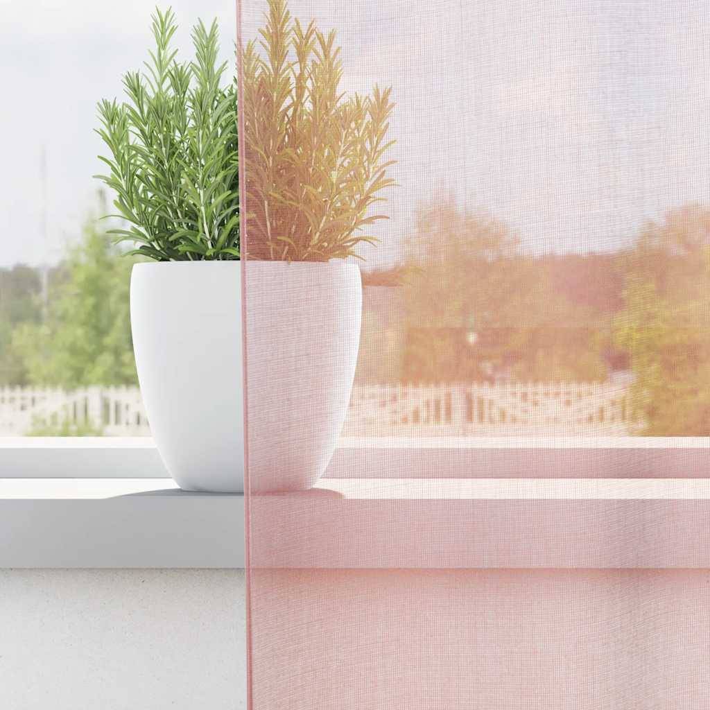 vidaXL Voile Vorhänge mit Ösen 2 Stk. Hellrosa 140x175 cm