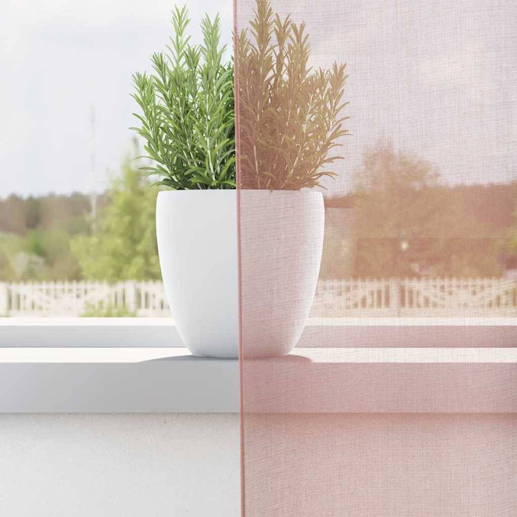 vidaXL Voile Vorhänge mit Ösen 2 Stk. Rosa 140x225 cm