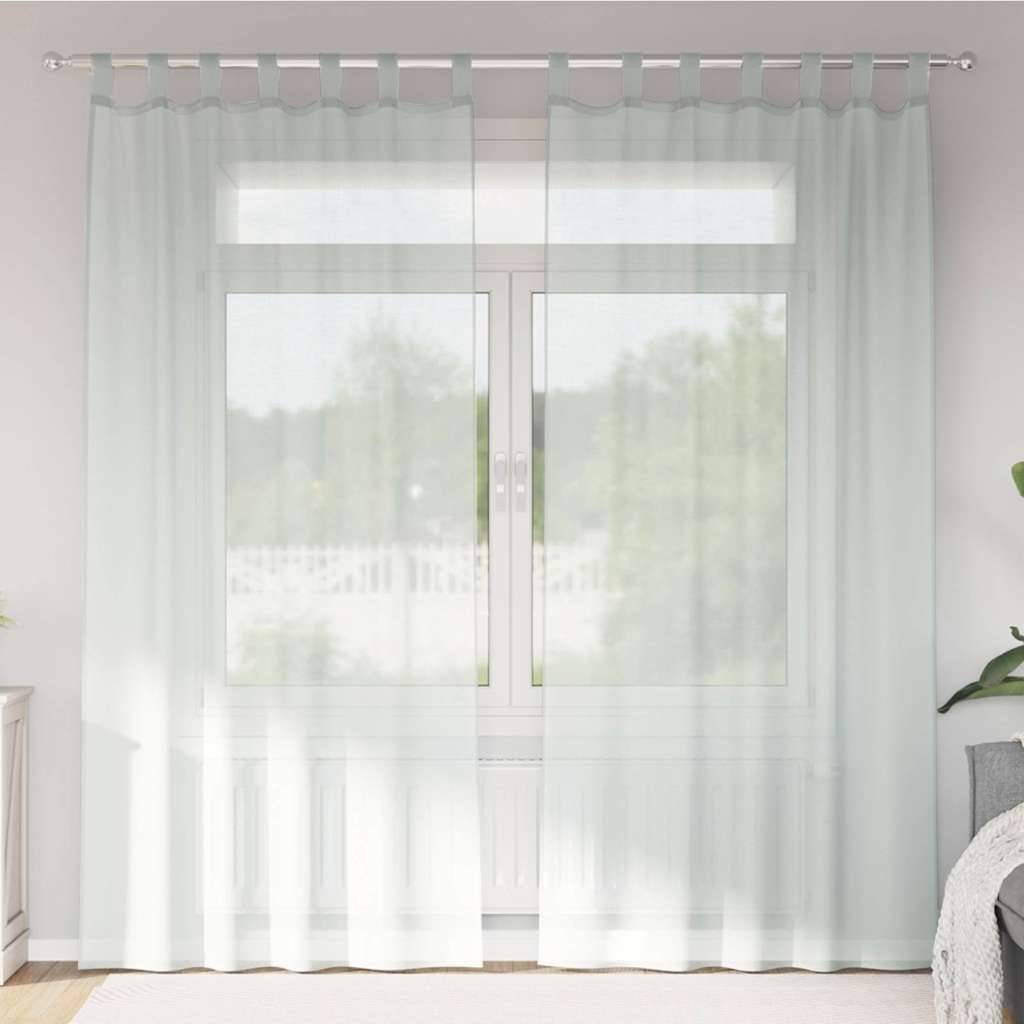 vidaXL Voile Vorhänge mit Schlaufen 2 Stk. Hellgrau 140x245 cm