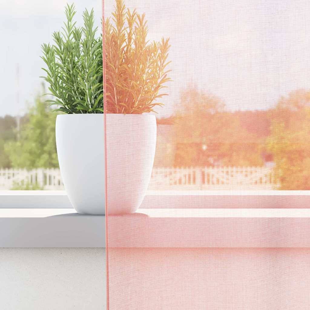 vidaXL Voile Vorhänge mit Schlaufen 2 Stk. Rosa 140x140 cm