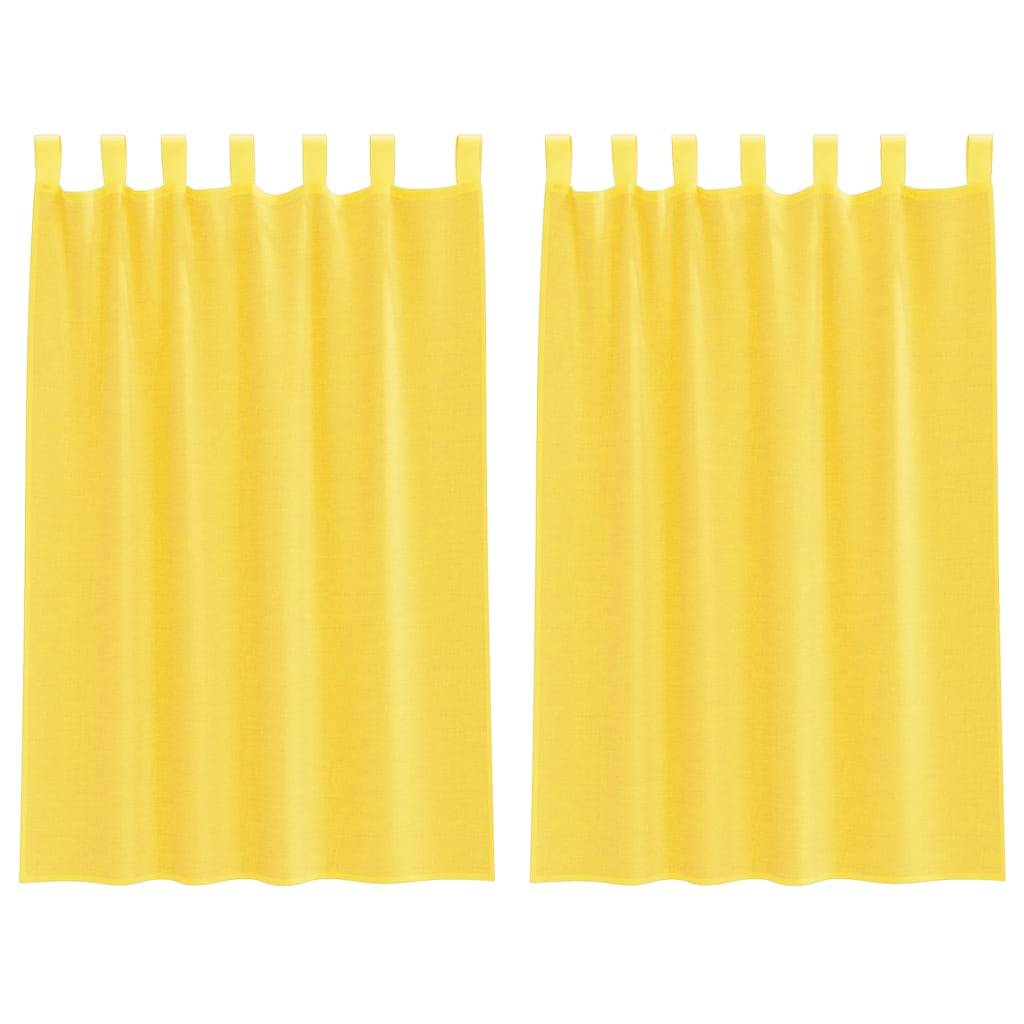 vidaXL Voile Vorhänge mit Schlaufen 2 Stk. Gelb 140x175 cm