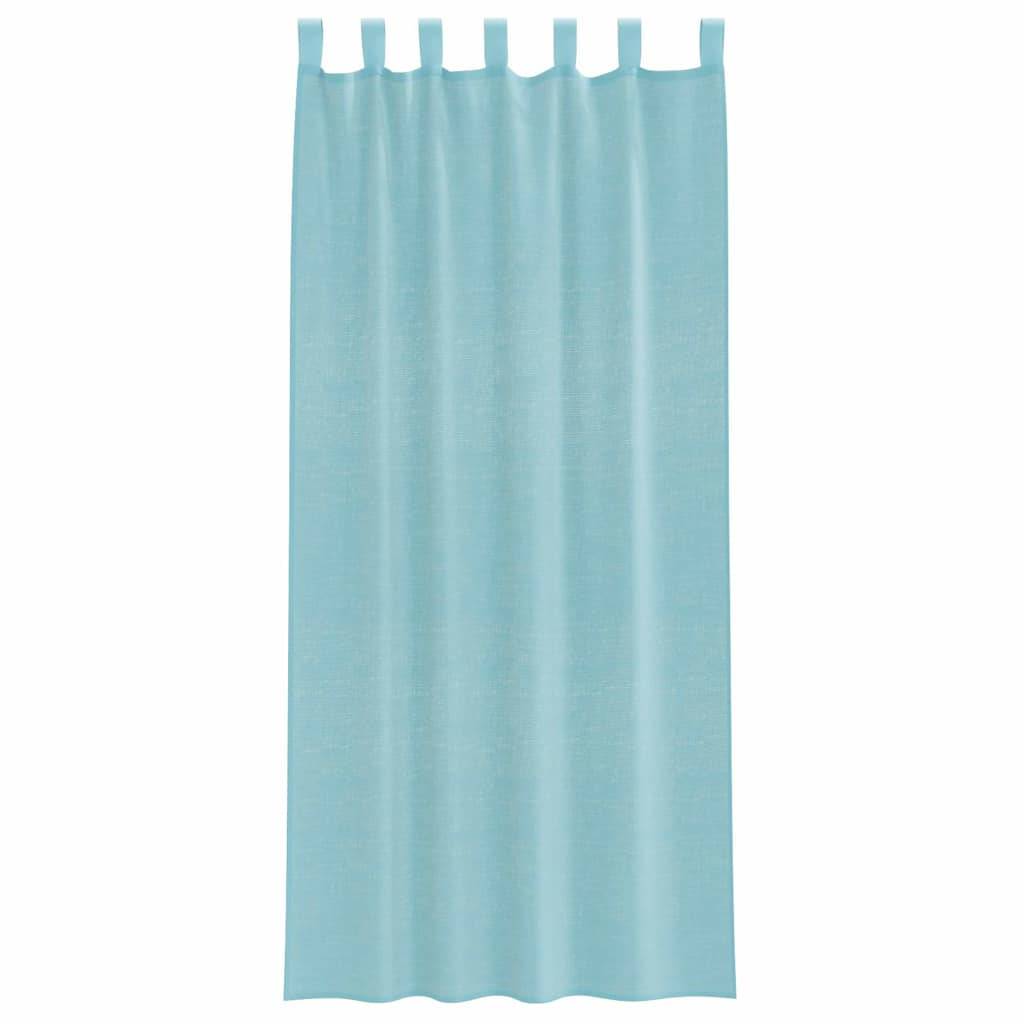 vidaXL Voile Vorhänge mit Schlaufen 2 Stk. Türkis 140x245 cm