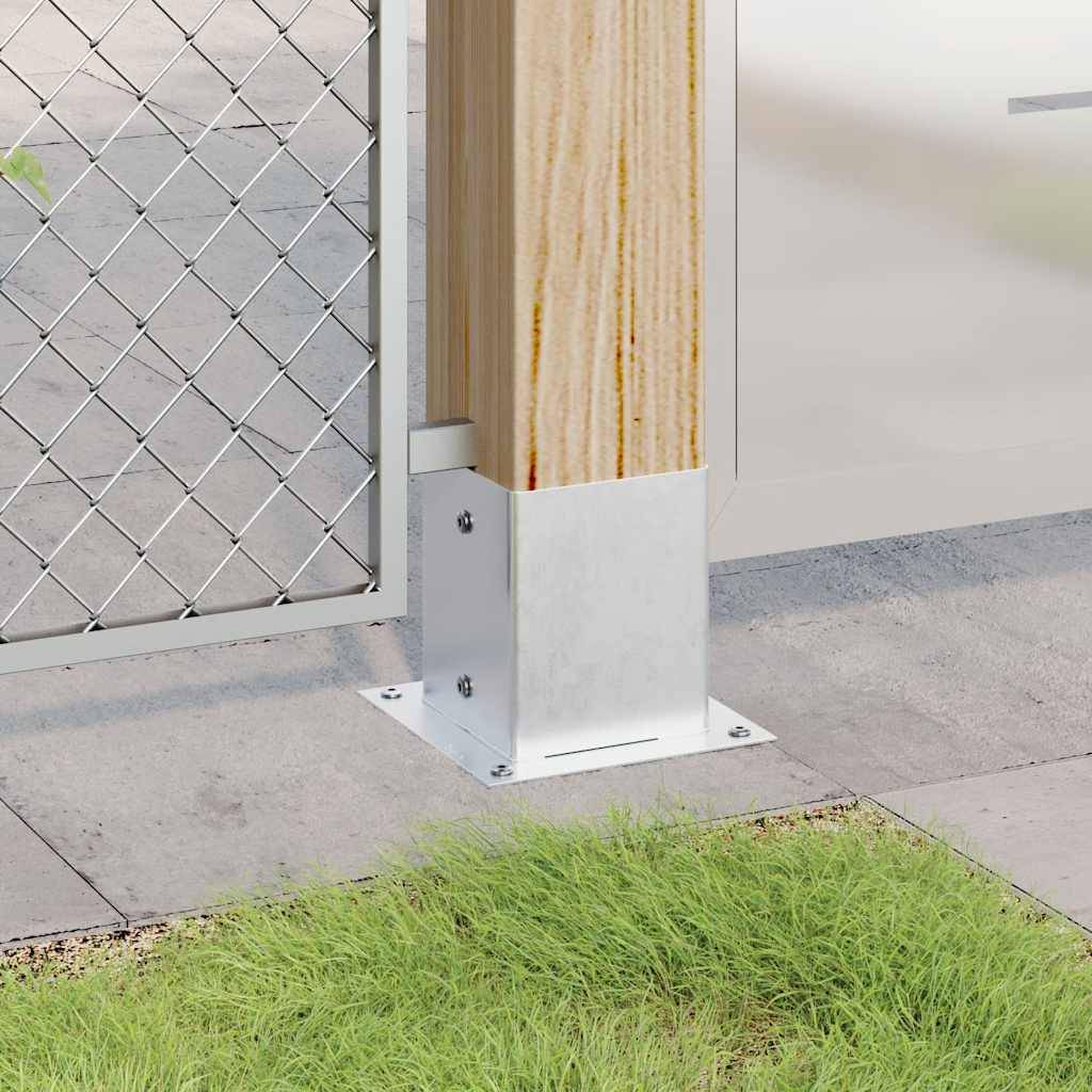 vidaXL Pfostenträger Quadratisch 4Stk. Silber 101x101mm Stahl Verzinkt
