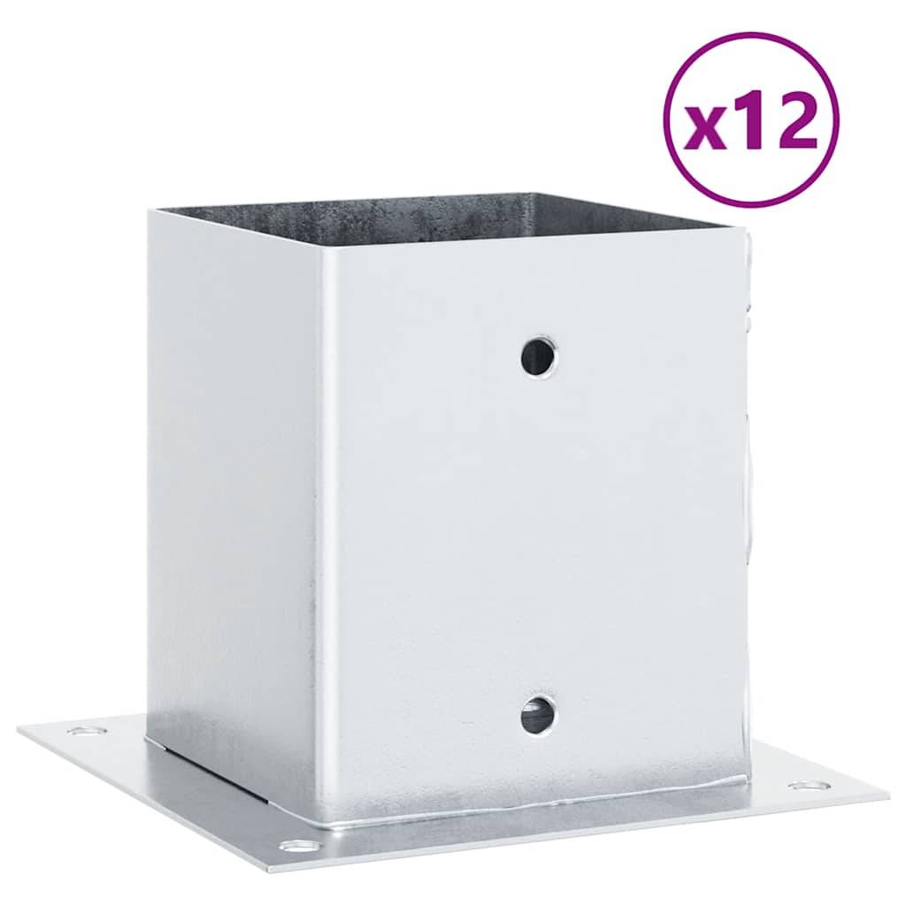 vidaXL Pfostenträger Quadratisch 12 Stk. 101x101mm Stahl Verzinkt