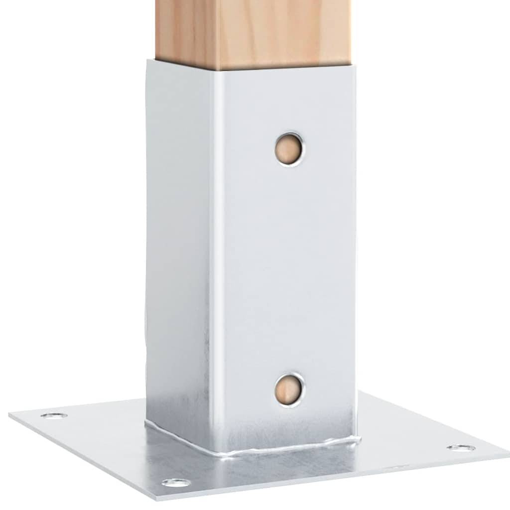 vidaXL Pfostenträger Quadratisch 12 Stk. Silber 71x71mm Stahl Verzinkt