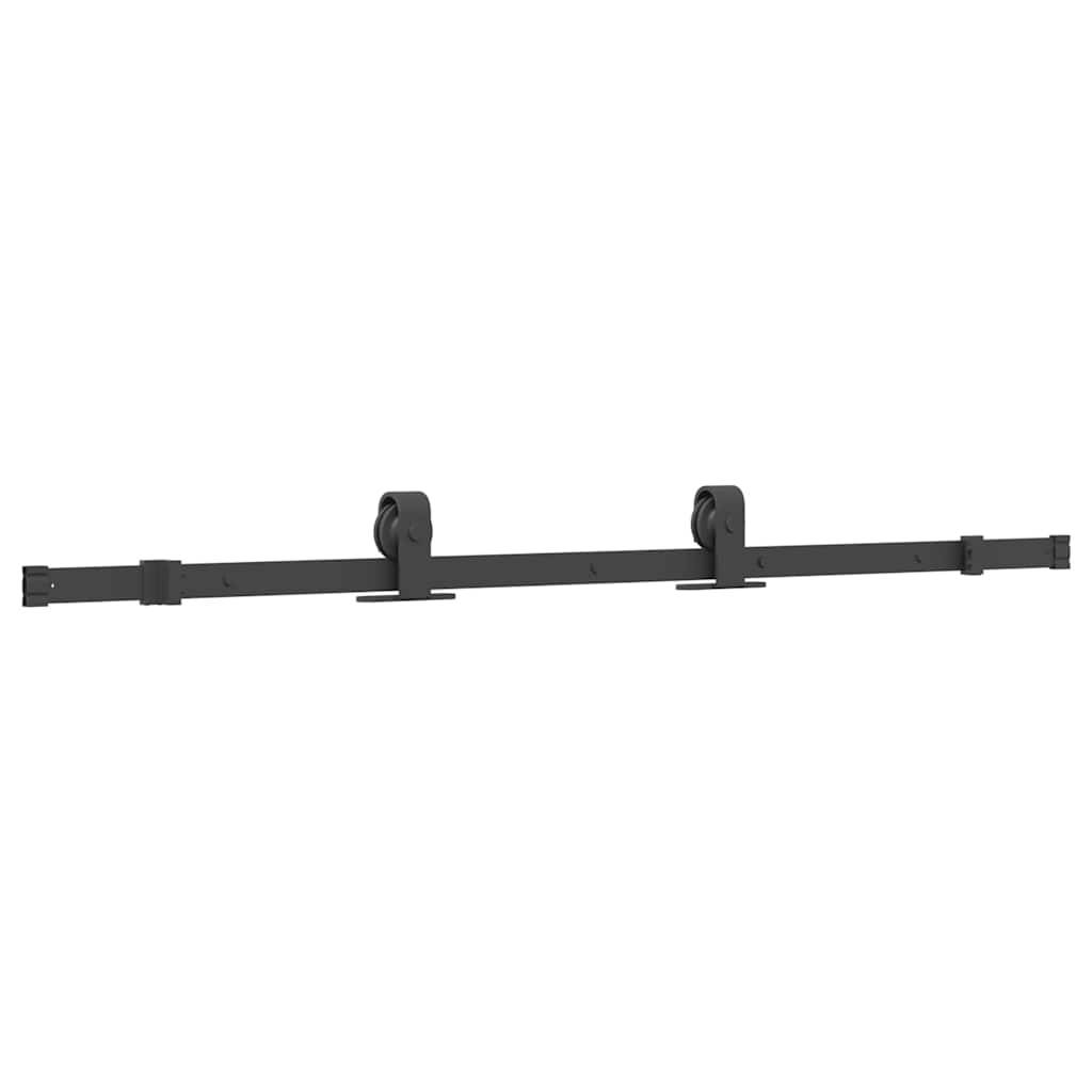 vidaXL Schiebetür mit Beschlag Schwarz 76x205 cm Hartglas