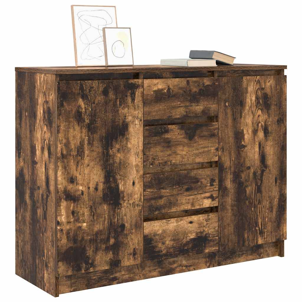vidaXL Sideboard mit Schubladen Räuchereiche 100,5x35x76 cm