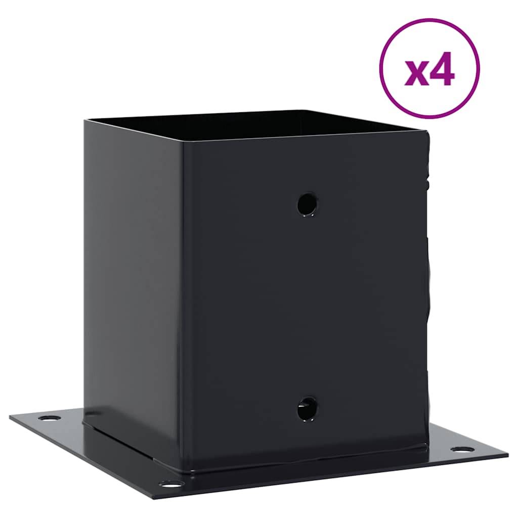 vidaXL Pfostenträger Quadrat 4 Stk. 101x101 mm Stahl Pulverbeschichtet