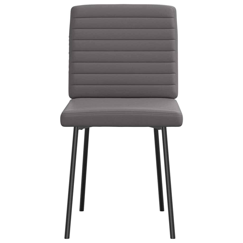vidaXL Esszimmerstühle 4 Stk. Grau Kunstleder