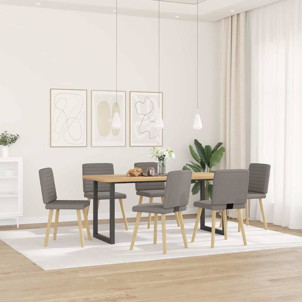 vidaXL Esszimmerstühle 6 Stk. Taupe Stoff