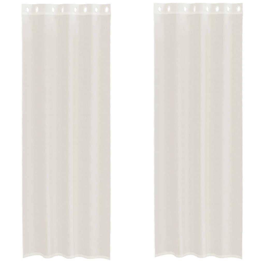 vidaXL Voile Vorhänge mit Ösen 2 Stk. Creme 140x300 cm