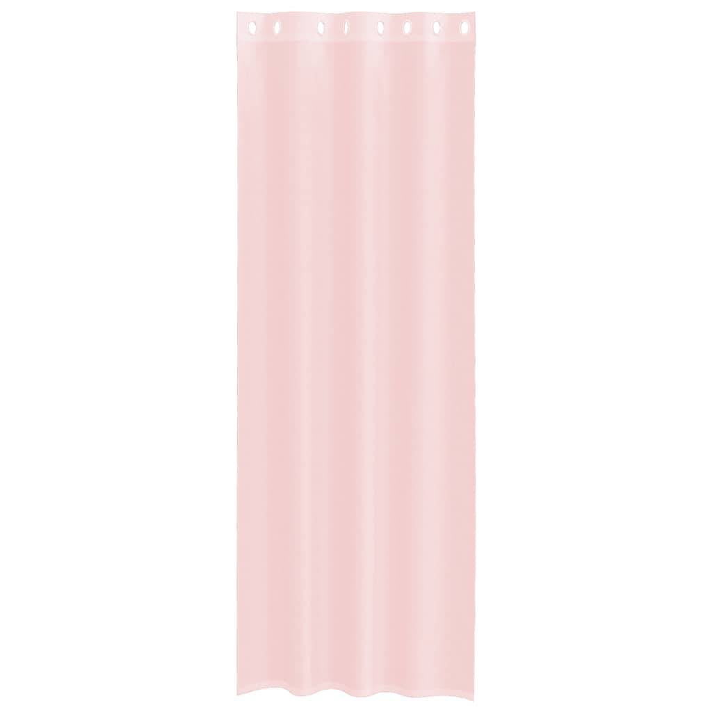 vidaXL Voile Vorhänge mit Ösen 2 Stk. Hellrosa 140x260 cm