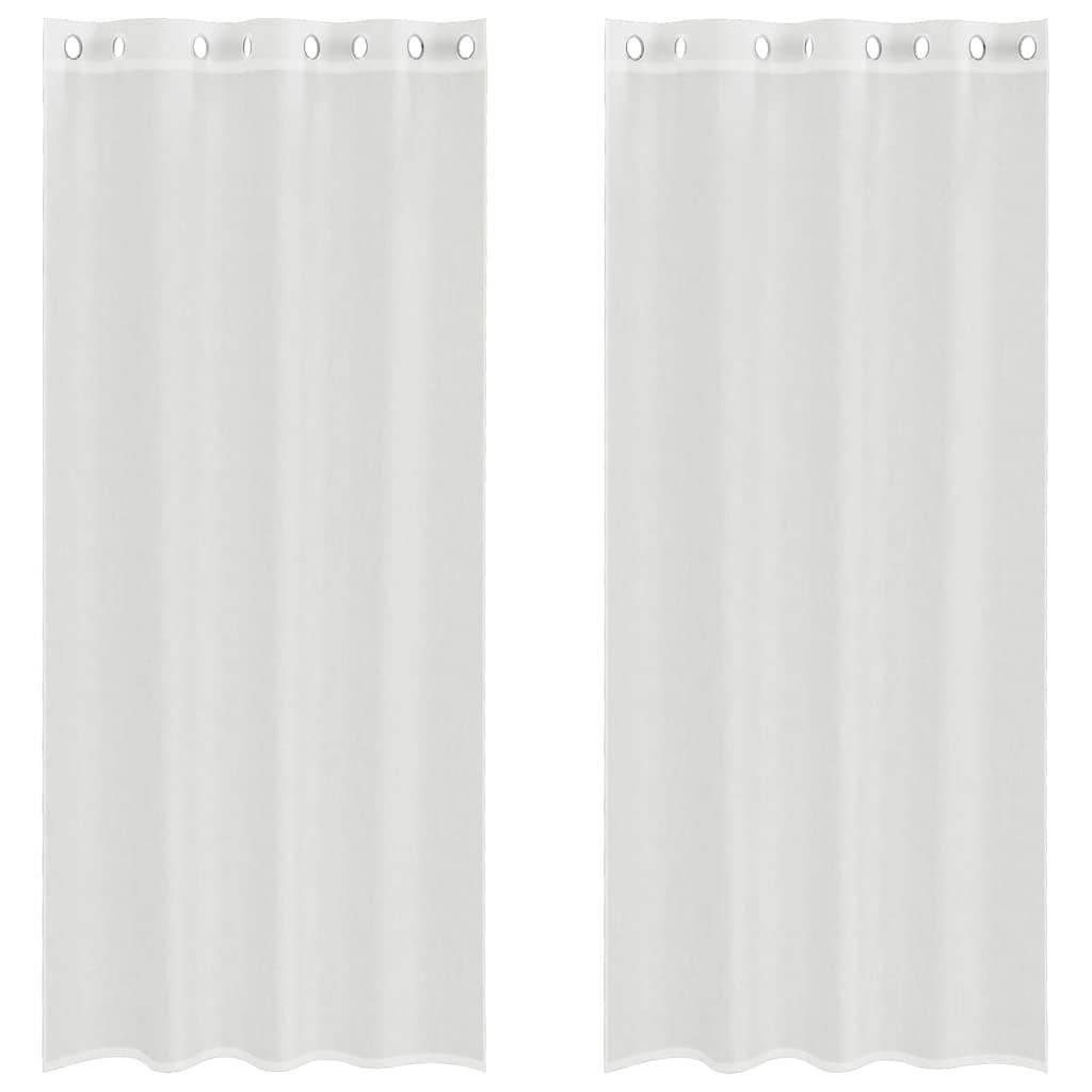 vidaXL Voile Vorhänge mit Ösen 2 Stk. Weiß