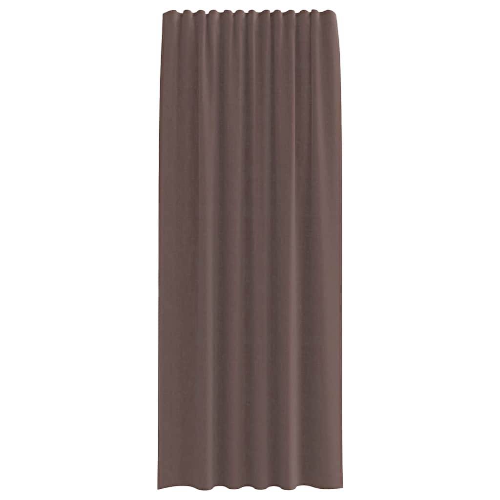vidaXL Voile Vorhänge mit Stangentaschen 2 Stk. Braun