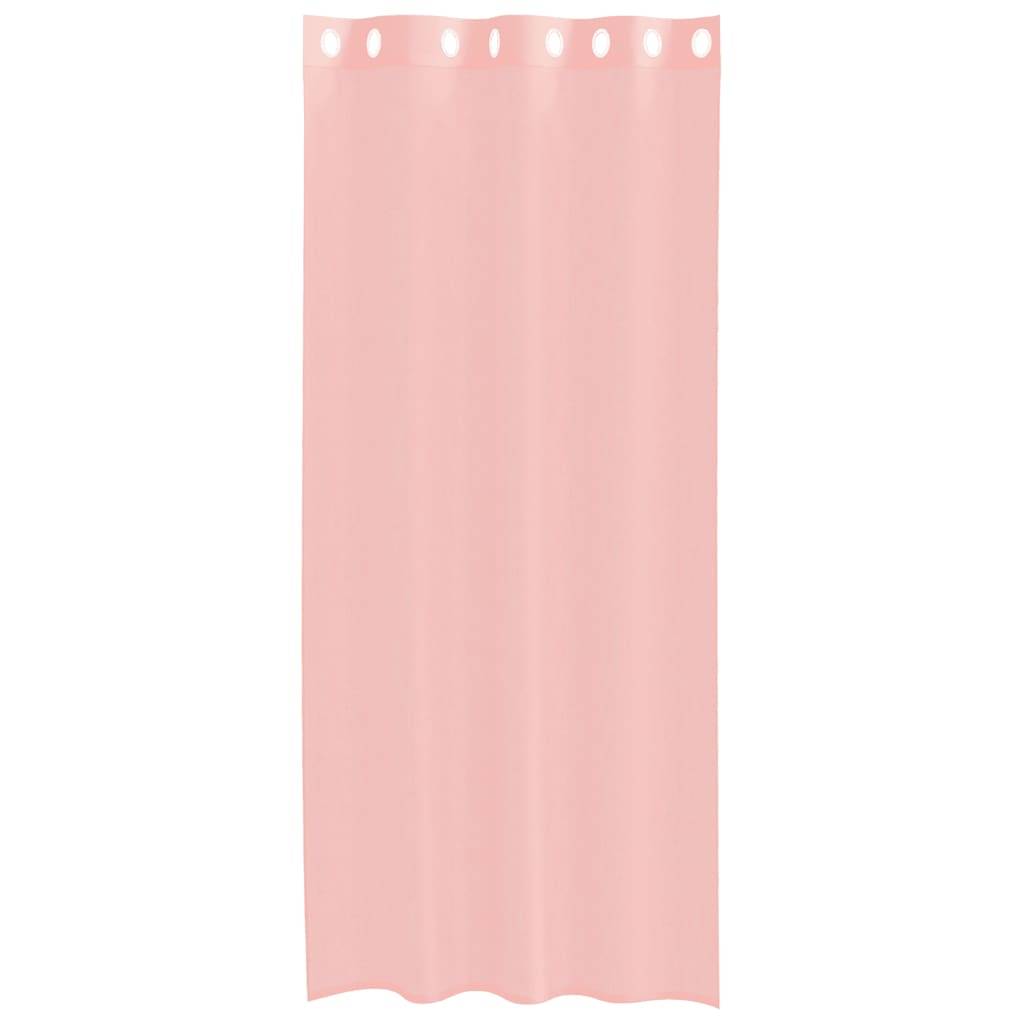 vidaXL Voile Vorhänge mit Ösen 2 Stk. Rosa 140x225 cm