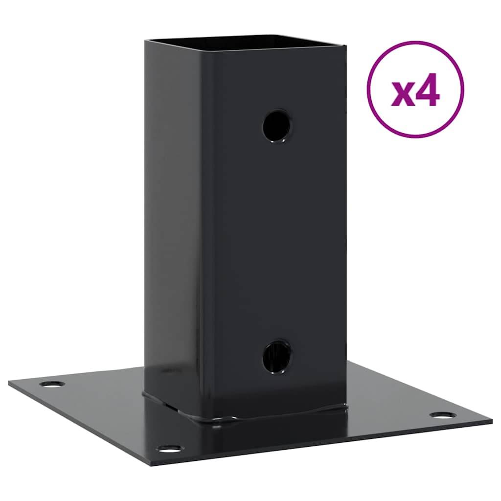 vidaXL Pfostenträger Quadrat 4 Stk. 61x61 mm Pulverbeschichteter Stahl