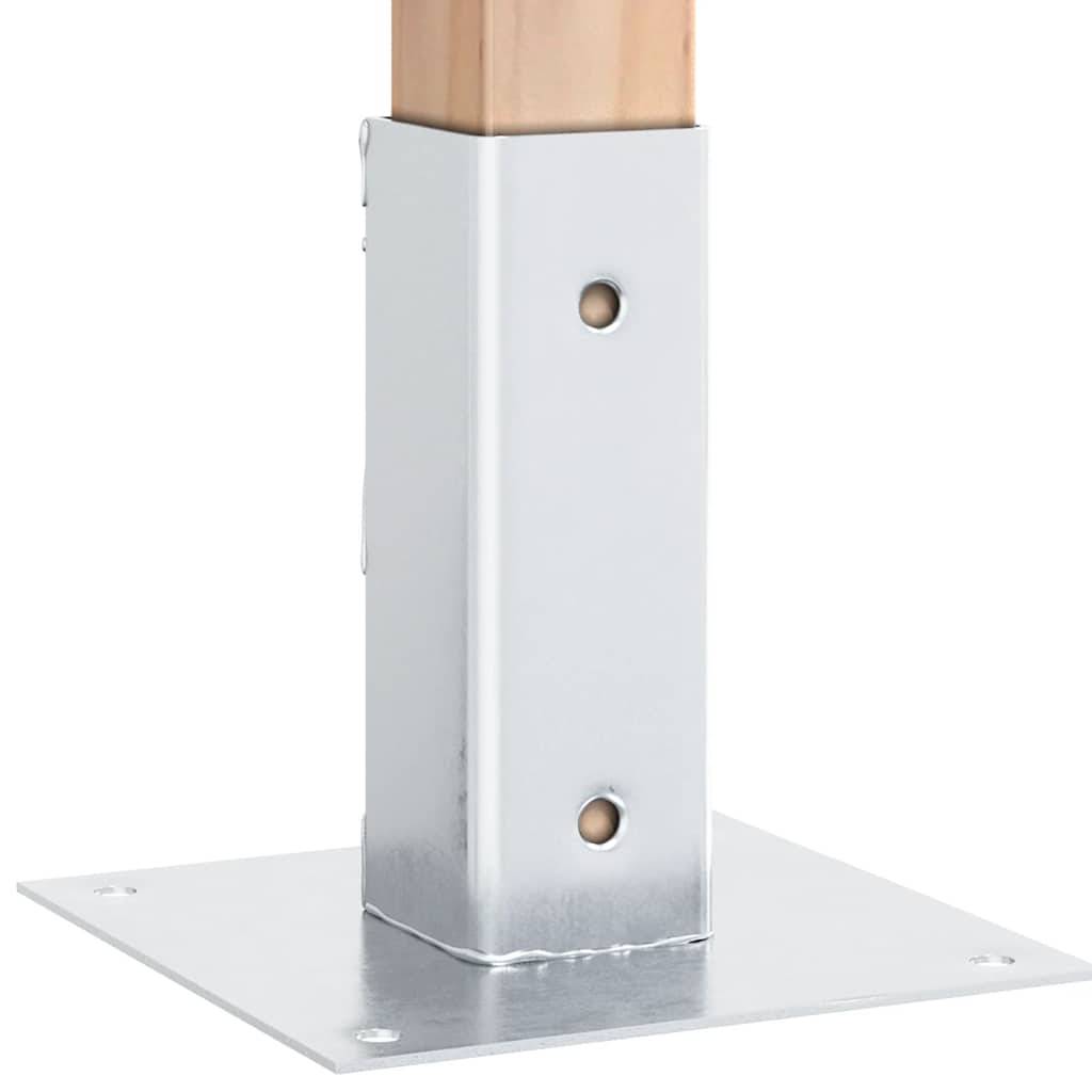 vidaXL Pfostenträger Quadratisch 12 Stk. Silber 51x51mm Stahl Verzinkt
