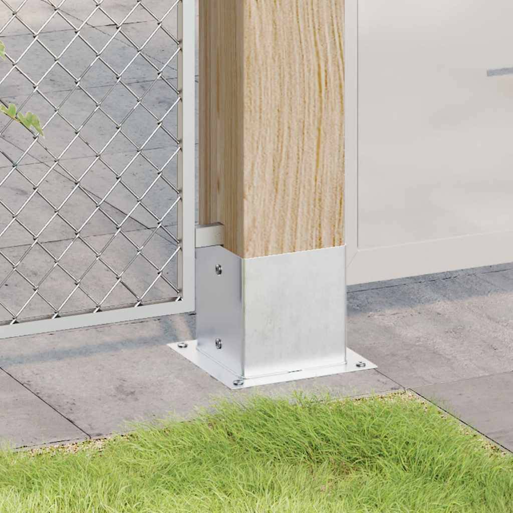 vidaXL Pfostenträger Quadratisch 4Stk. Silber 141x141mm Stahl Verzinkt