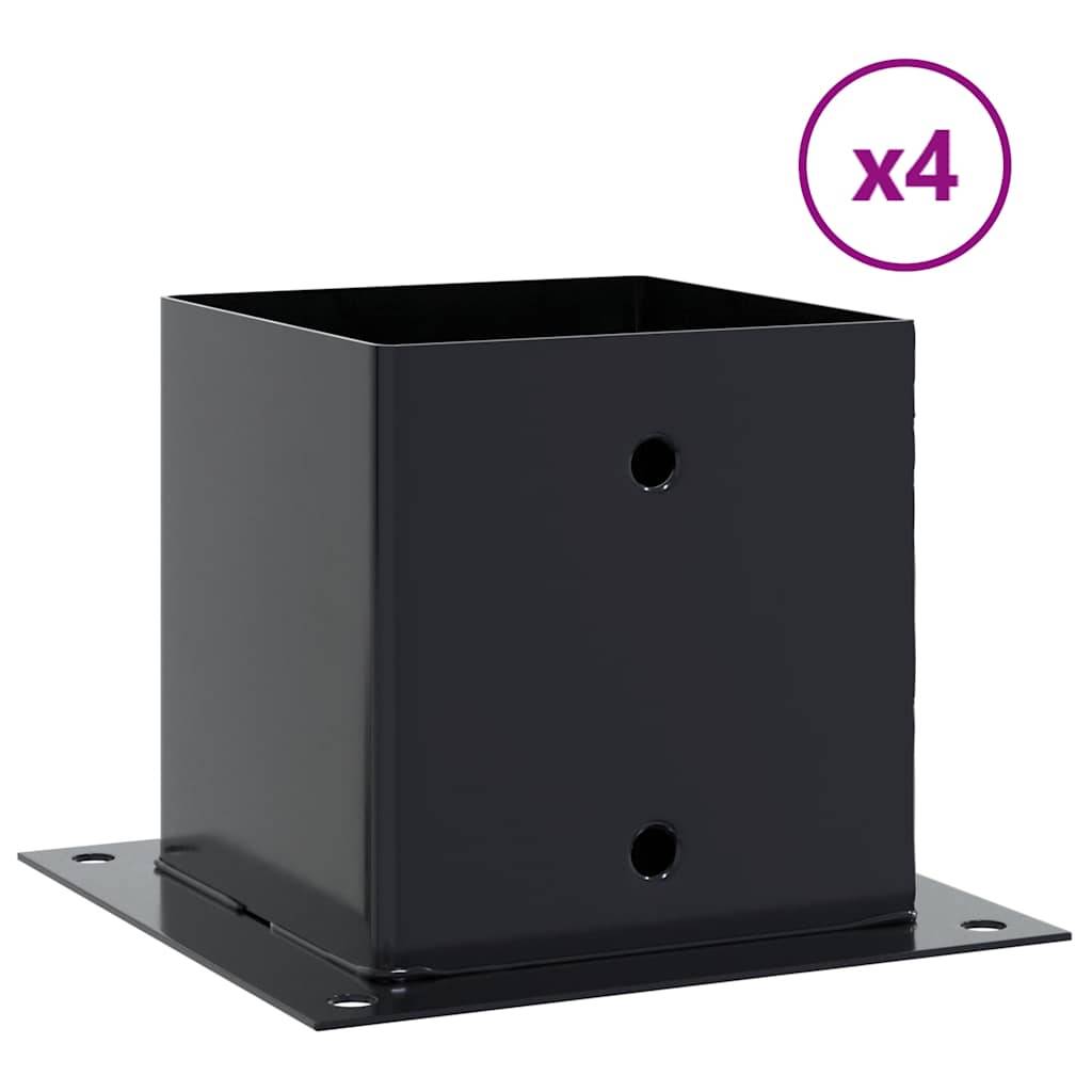 vidaXL Pfostenträger Quadrat 4 Stk. 141x141 mm Stahl Pulverbeschichtet