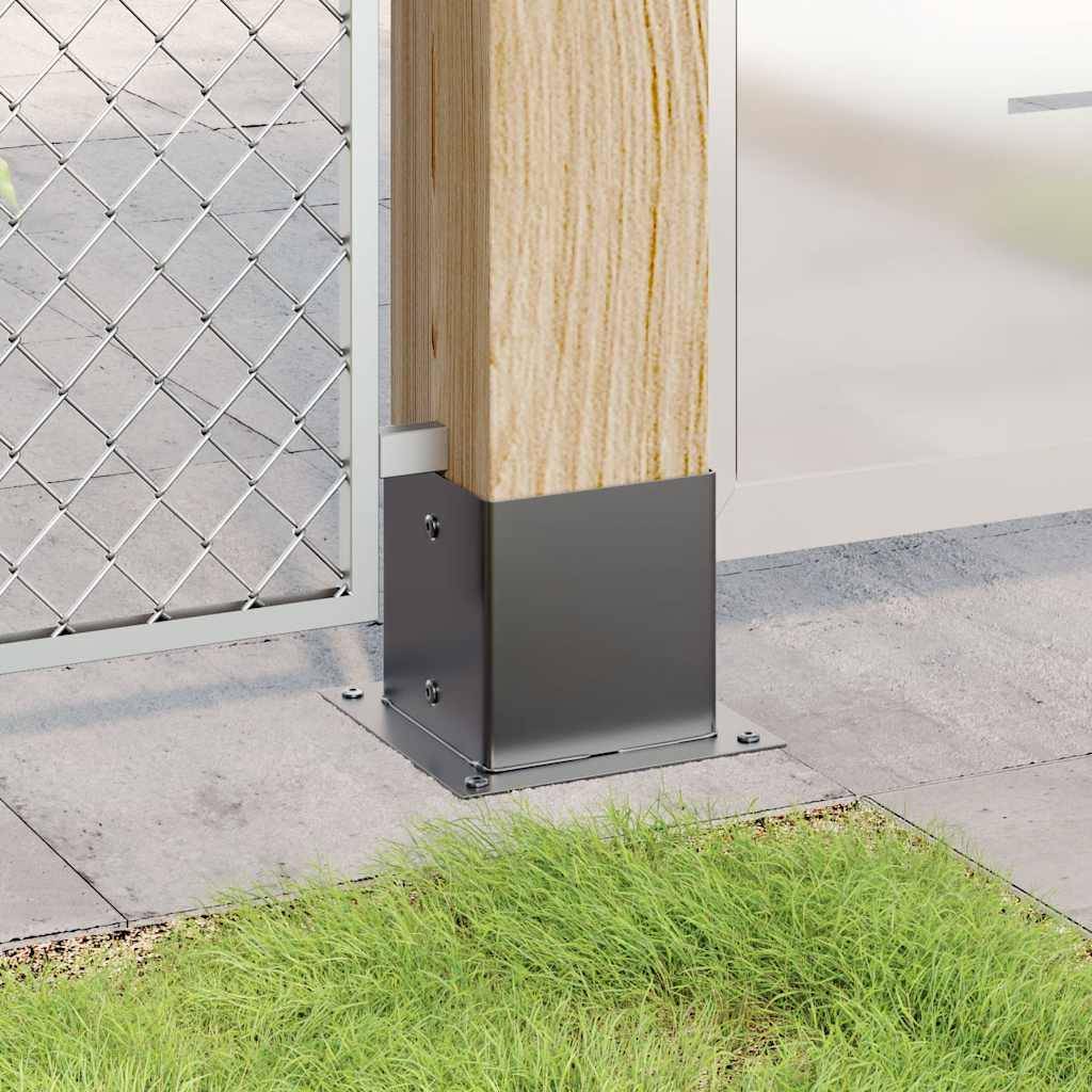 vidaXL Pfostenträger Quadrat 4 Stk. 141x141 mm Stahl Pulverbeschichtet