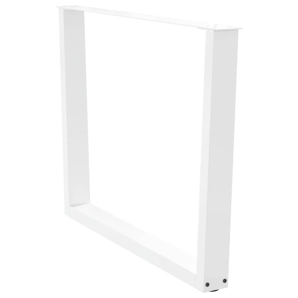 vidaXL Esstischbeine V-Form 2 Stück Weiß 100x(72-73,3) cm Stahl