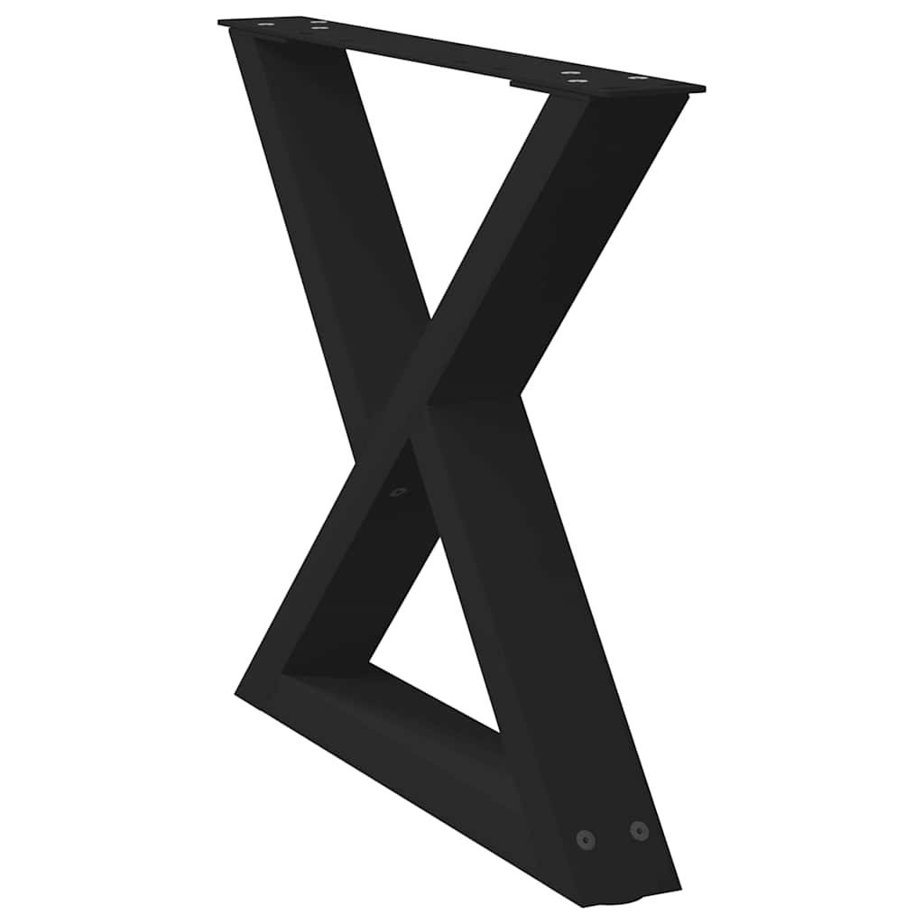 vidaXL Couchtischbeine 2 Stk. Schwarz 50x(42-43,3) cm Stahl
