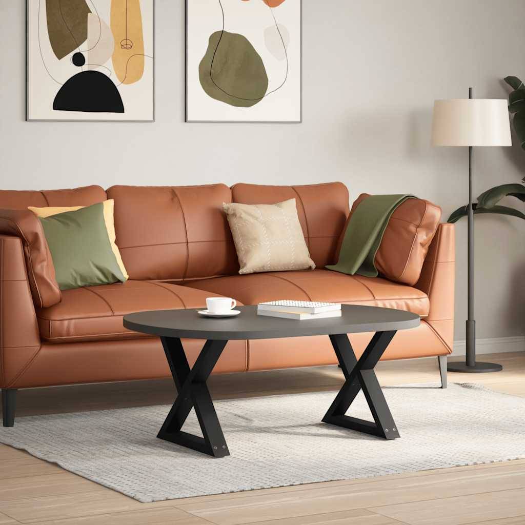 vidaXL Couchtischbeine 2 Stk. Schwarz 50x(42-43,3) cm Stahl