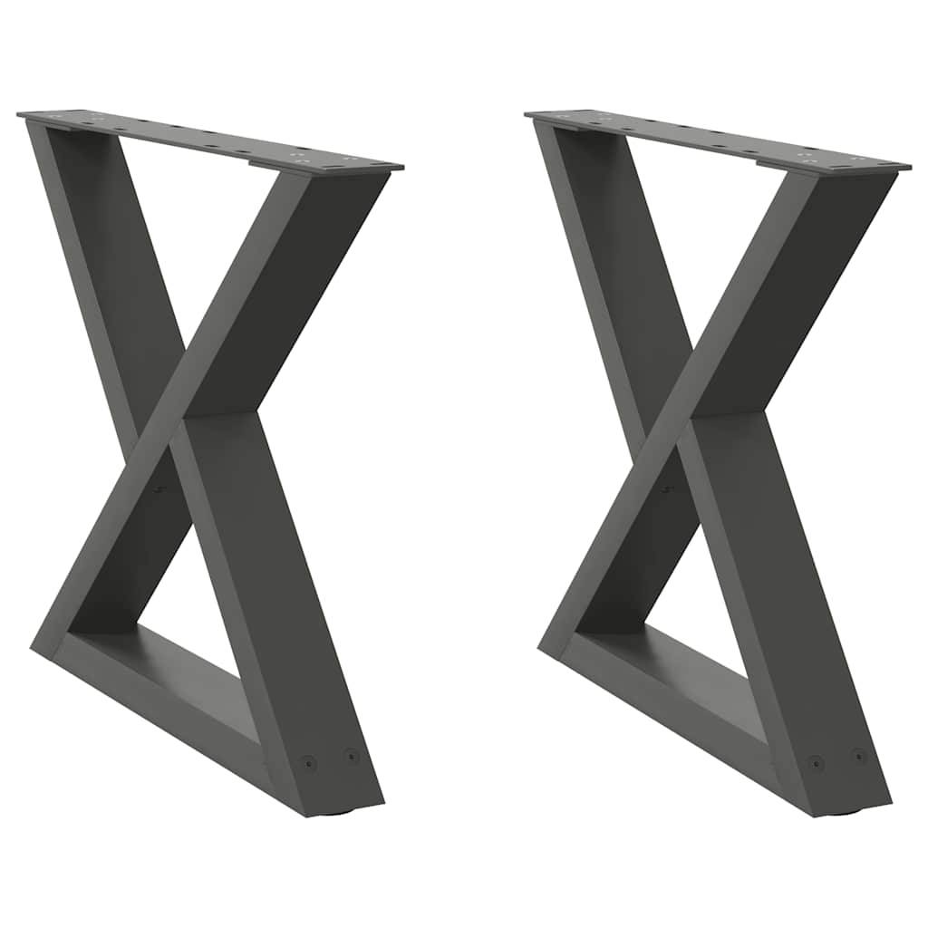 vidaXL Couchtischbeine 2 Stk. Anthrazit 60x(42-43,3) cm Stahl