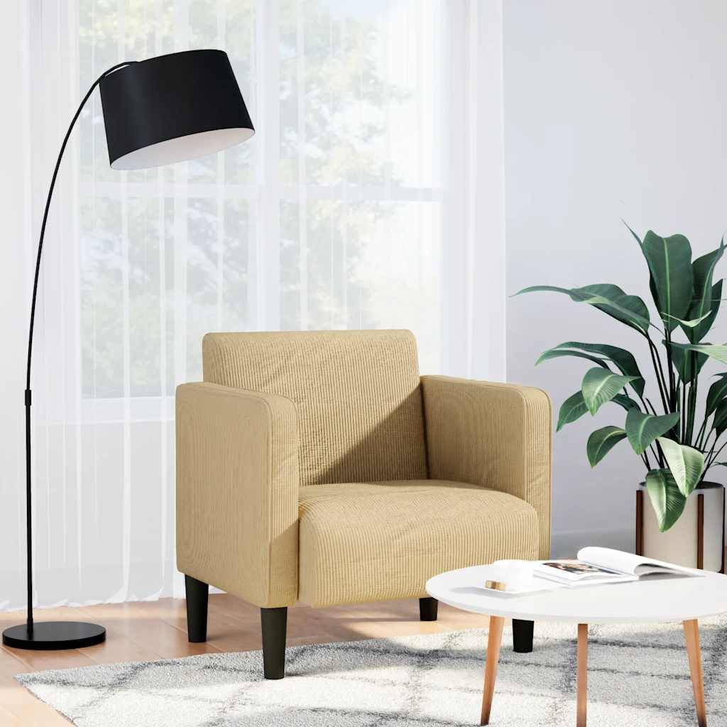 vidaXL Sessel mit Armlehnen Graugrün 54 cm Cordstoff