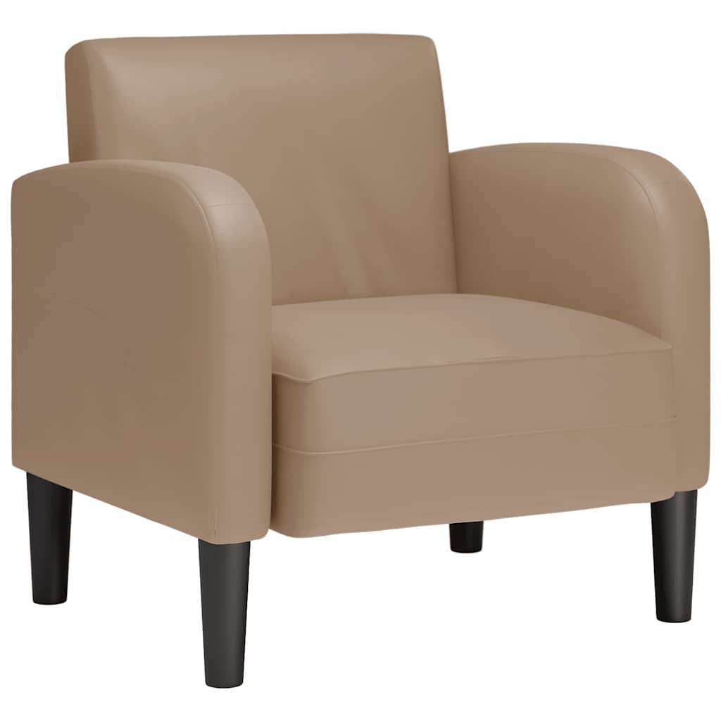 vidaXL Sessel mit Armlehnen Cappuccino-Braun 54 cm Kunstleder