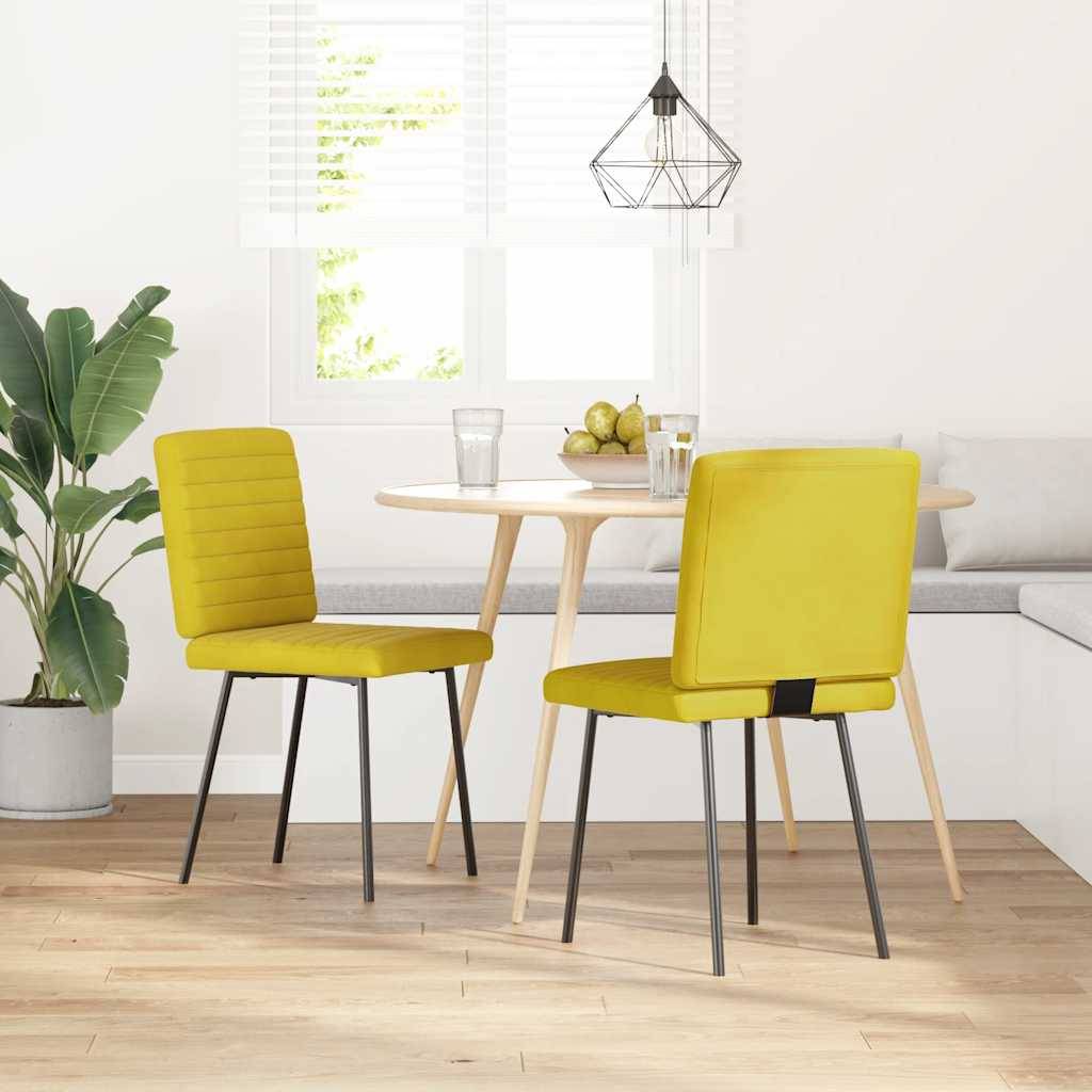 vidaXL Esszimmerstühle 2 Stk. Gelb Samt