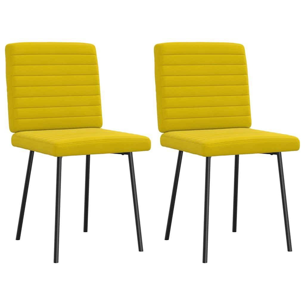 vidaXL Esszimmerstühle 2 Stk. Gelb Samt