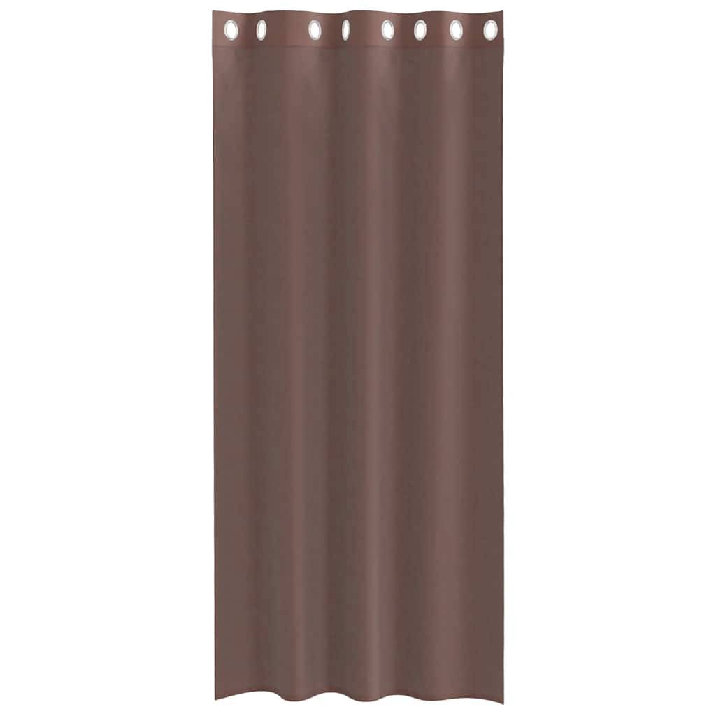 vidaXL Voile Vorhänge mit Ösen 2 Stk. Braun 140x225 cm