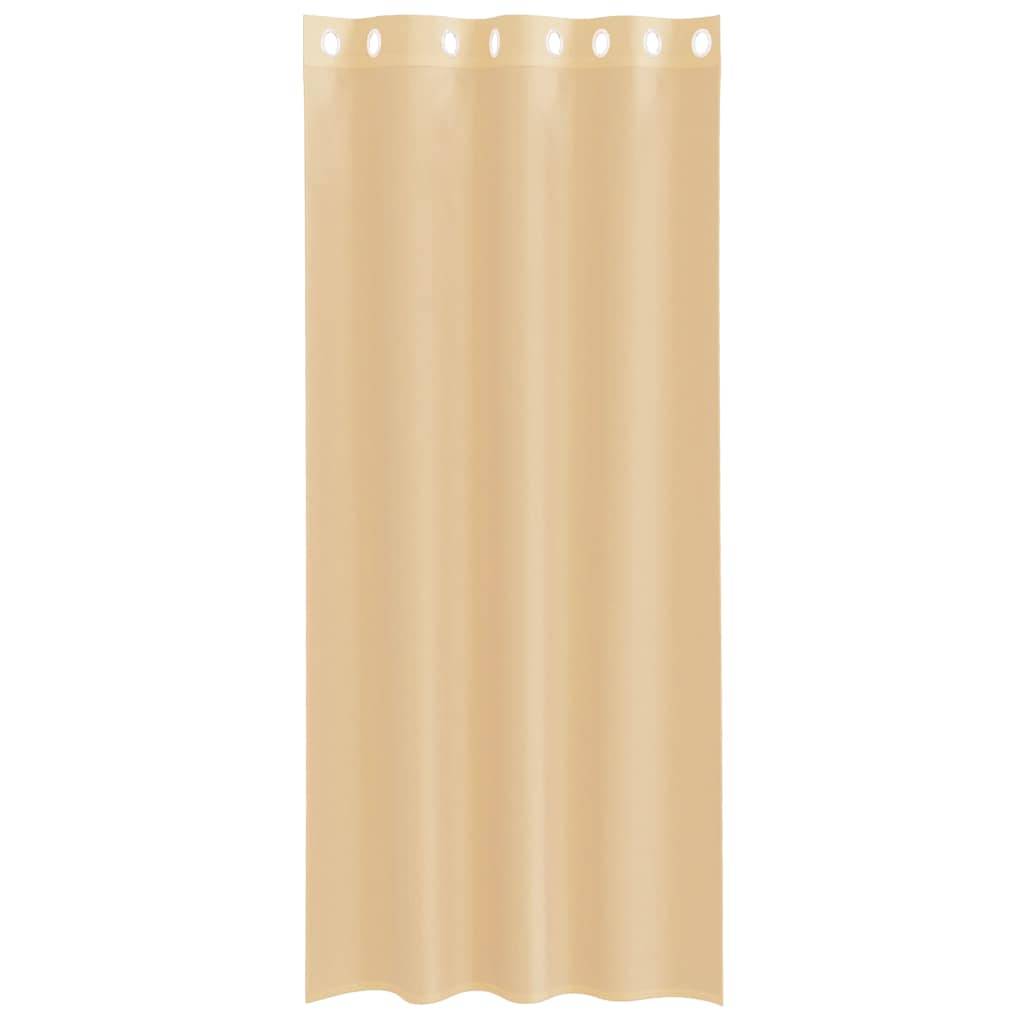 vidaXL Voile Vorhänge mit Ösen 2 Stk. Sandfarbe