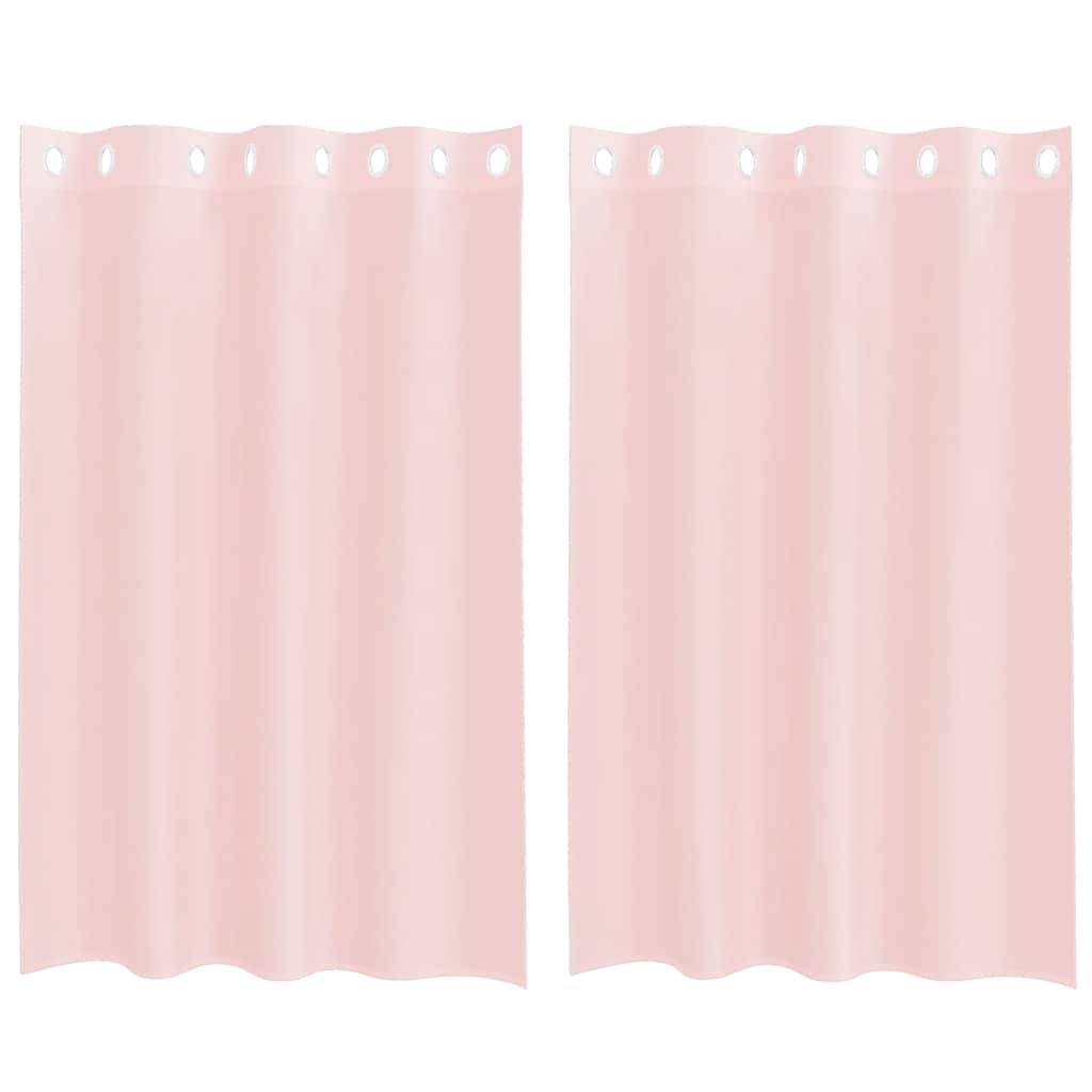 vidaXL Voile Vorhänge mit Ösen 2 Stk. Hellrosa 140x175 cm