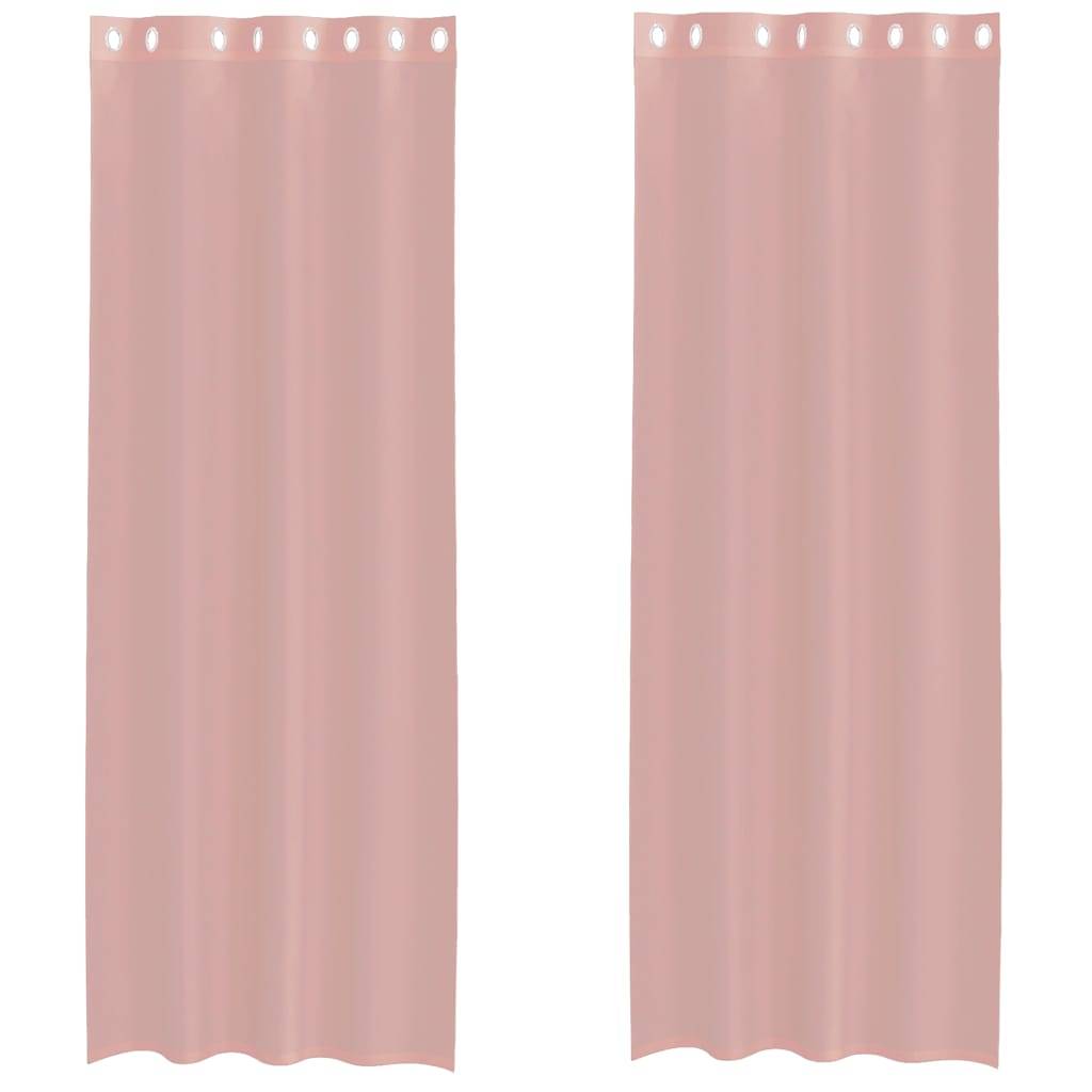 vidaXL Voile Vorhänge mit Ösen 2 Stk. Rosa 140x260 cm