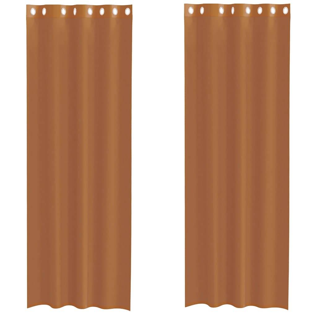 vidaXL Voile Vorhänge mit Ösen 2 Stk. Terrakotta