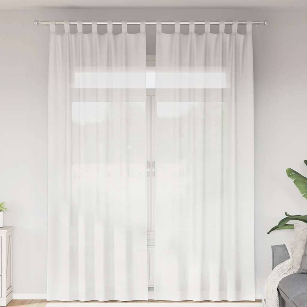 vidaXL Voile Vorhänge mit Schlaufen 2 Stk. Weiß 140x260 cm
