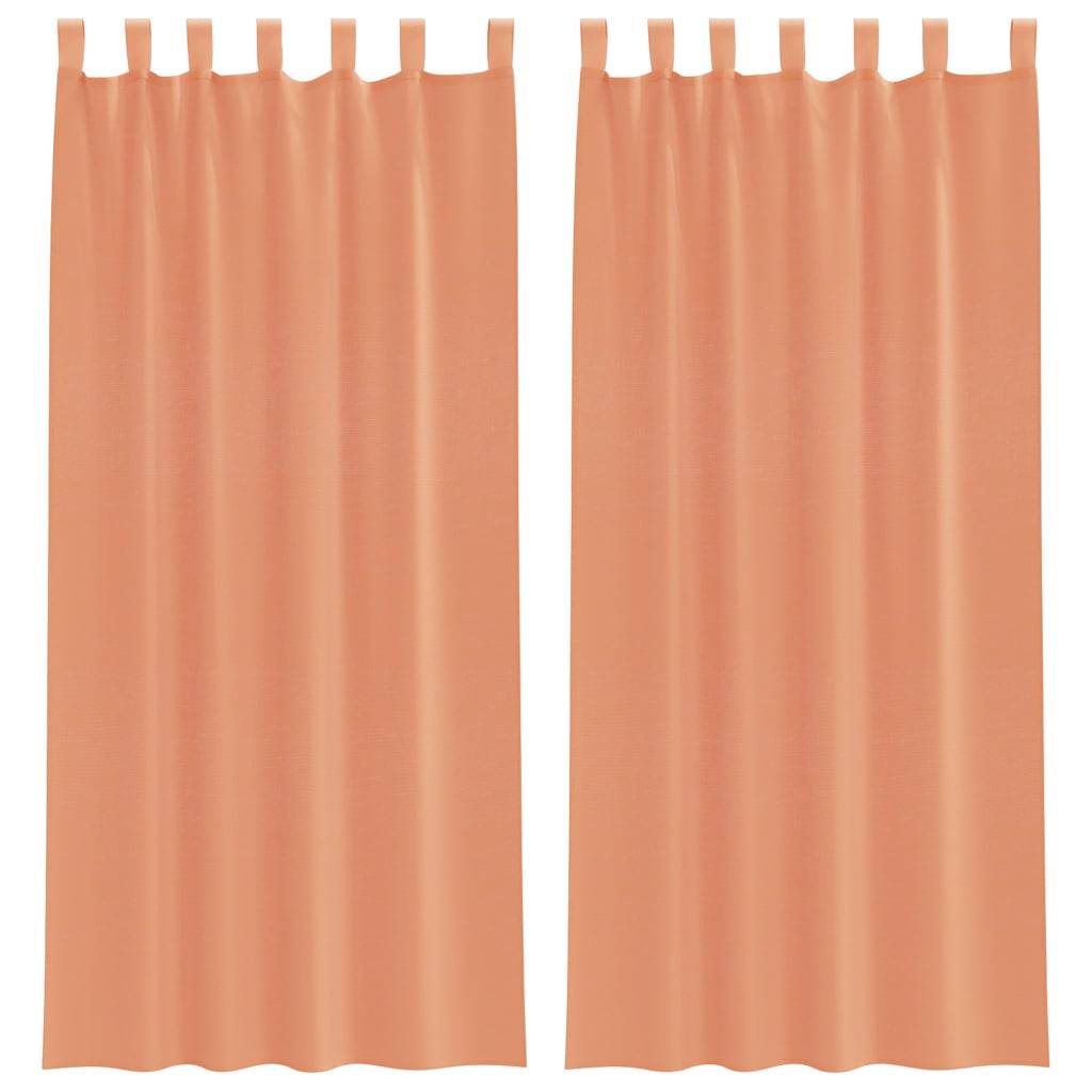 vidaXL Voile Vorhänge mit Schlaufen 2 Stk. Terrakottarot 140x245 cm