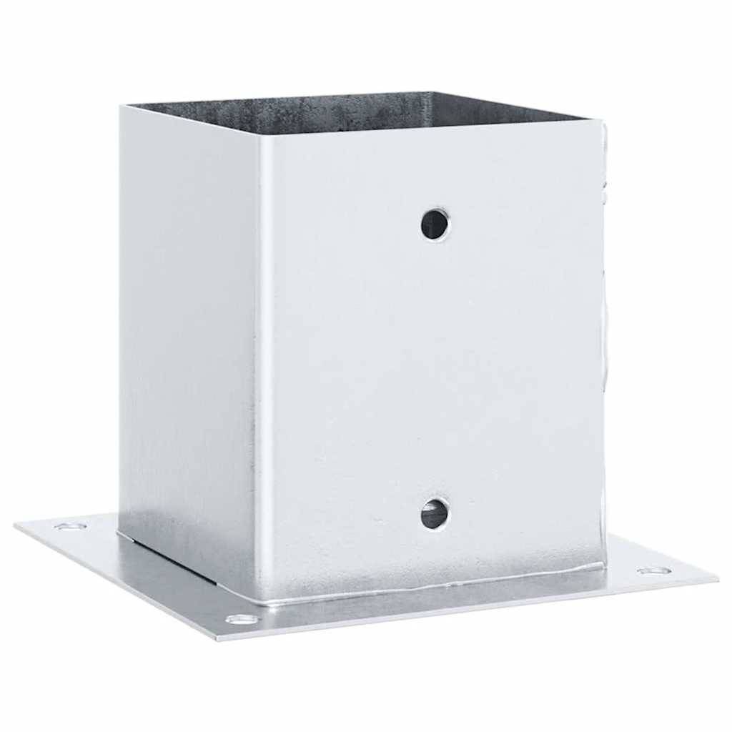 vidaXL Pfostenträger Quadratisch 4Stk. Silber 101x101mm Stahl Verzinkt